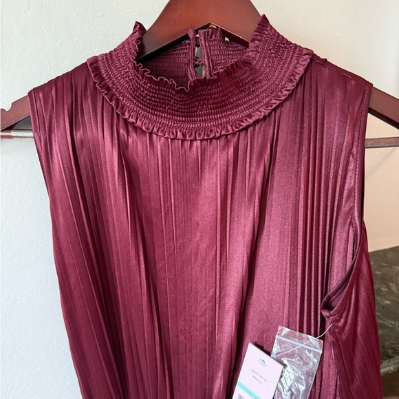 NWT NANETTE LEPORE
Pleated Sleeveless Blouson Midi Dress, MOROCCAN RED, 8 - Picture 6 of 8